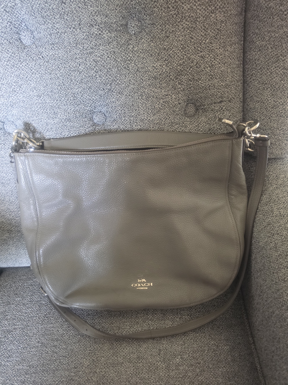 Coach Leather Crossbody Bag in Taupe